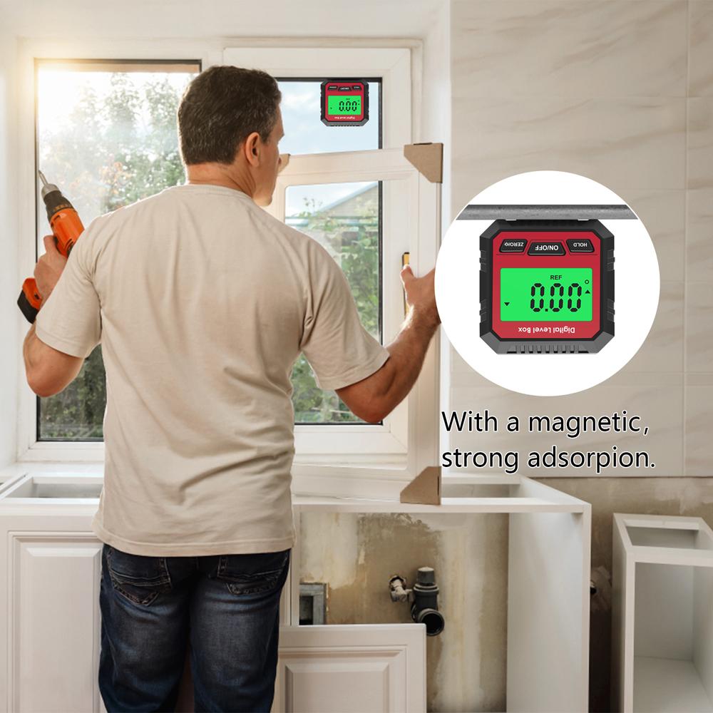 Magnetic Digital Angle Meter Absolute and Relative Measurement Angle and Slope Conversion Inclinometer LCD Display with Backlight Versatile Clinometer