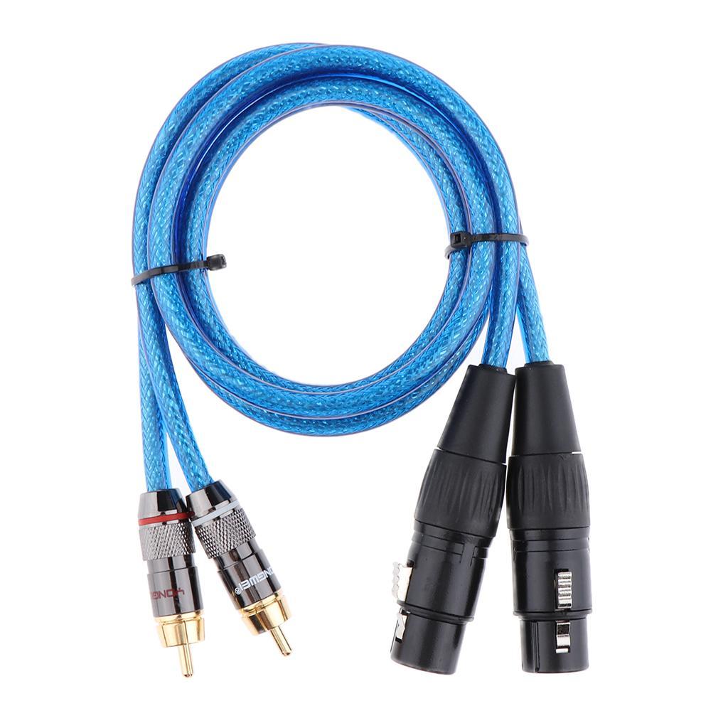 Dual Female XLR to RCA Cable, Heavy Duty 2 XLR Female to 2 RCA Male HIFI Stereo