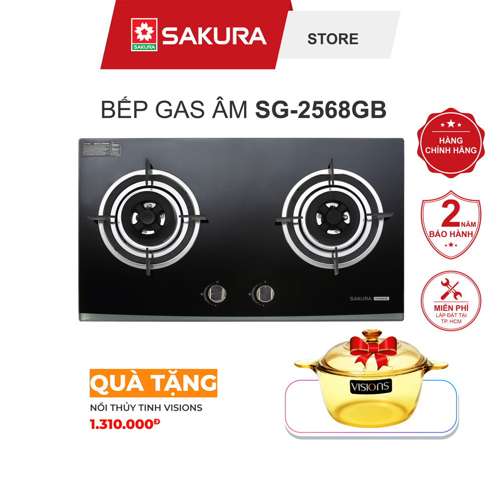 Bếp gas âm SAKURA SG-2568GB - Hàng chính hãng