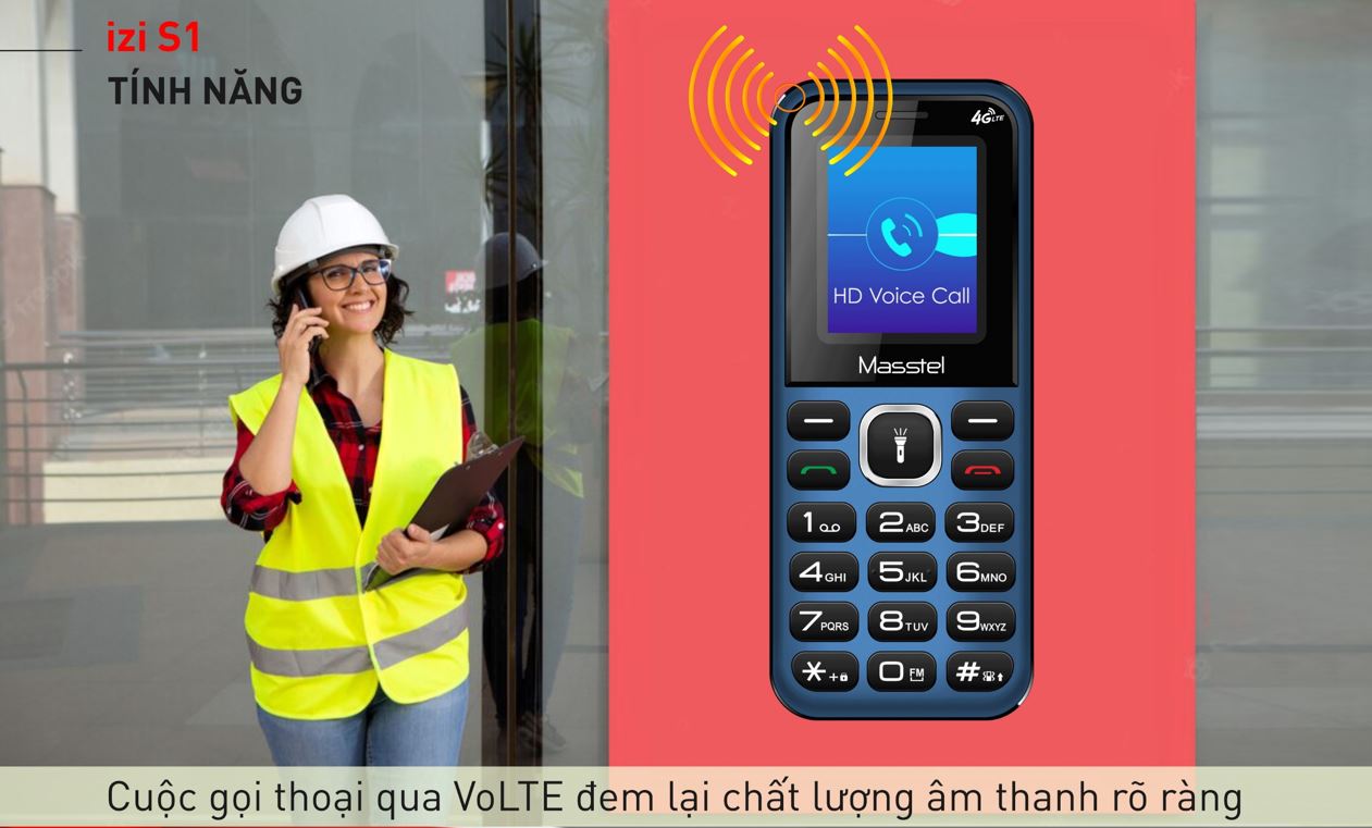 Điện thoại Masstel Izi S1 4G (LTE) Gọi HD Call - Hàng chính hãng