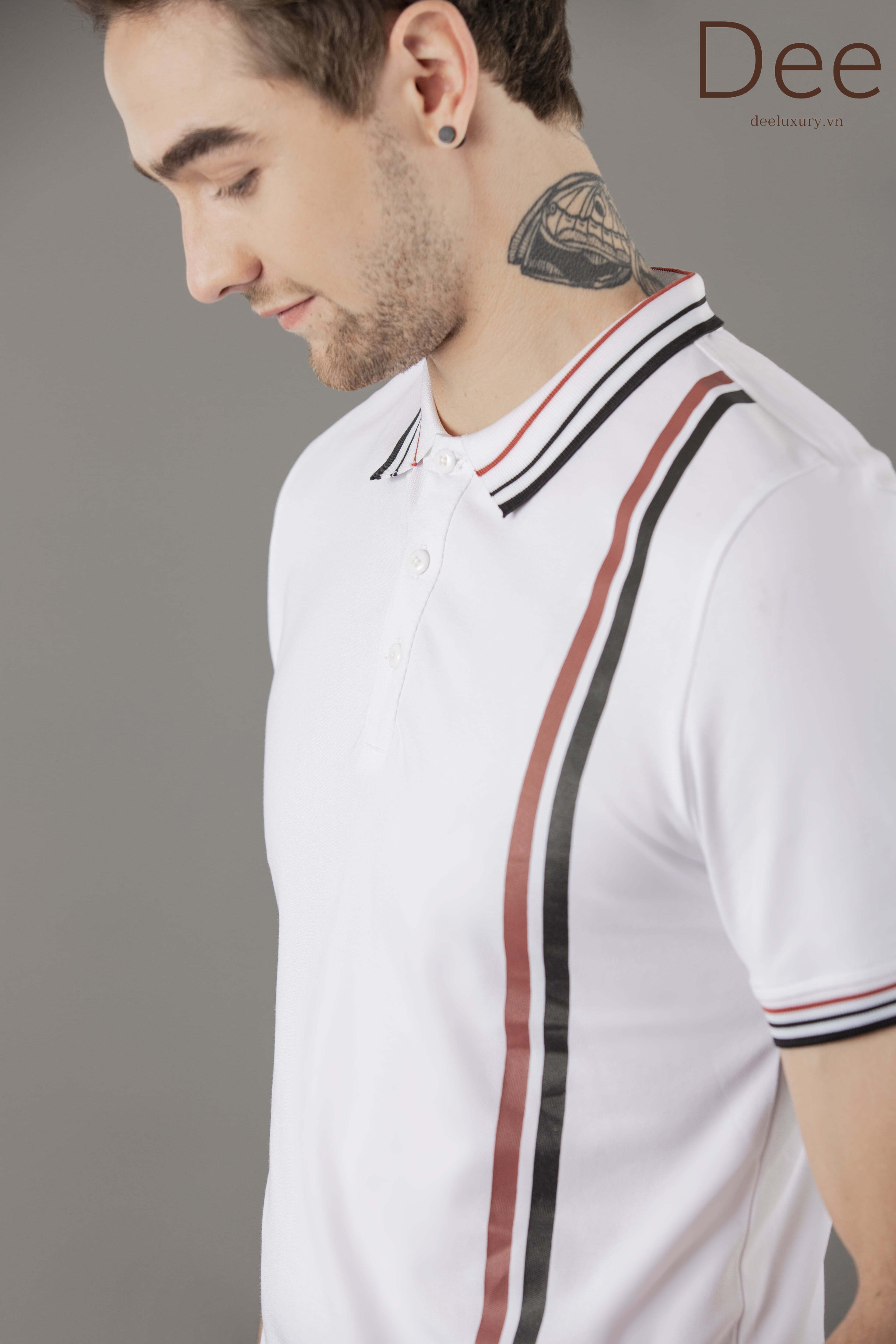 Áo polo, áo POLO nam, Polo nam, Polo Dee Luxury, Áo Nam, Áo phông nam White Line DEE LUXURY cao cấp