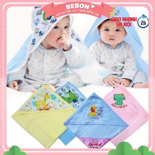 Chăn ủ sơ sinh cotton cho bé có mũ hàng Việt Nam