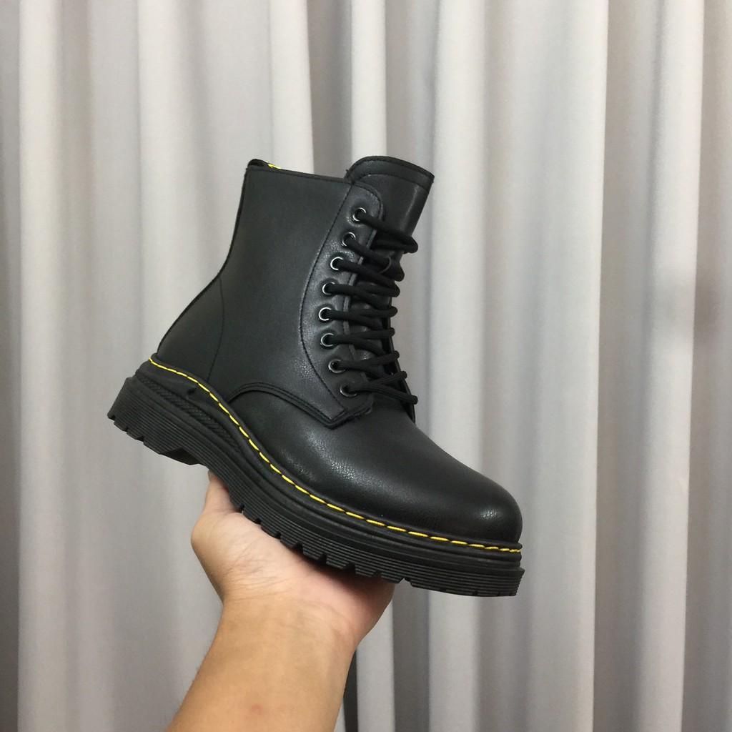 Giày cao cổ -Bốt cổ cao dr martens phiên bản 2021 INF - 1 (2 bản đen đế đen và đen đế kem)