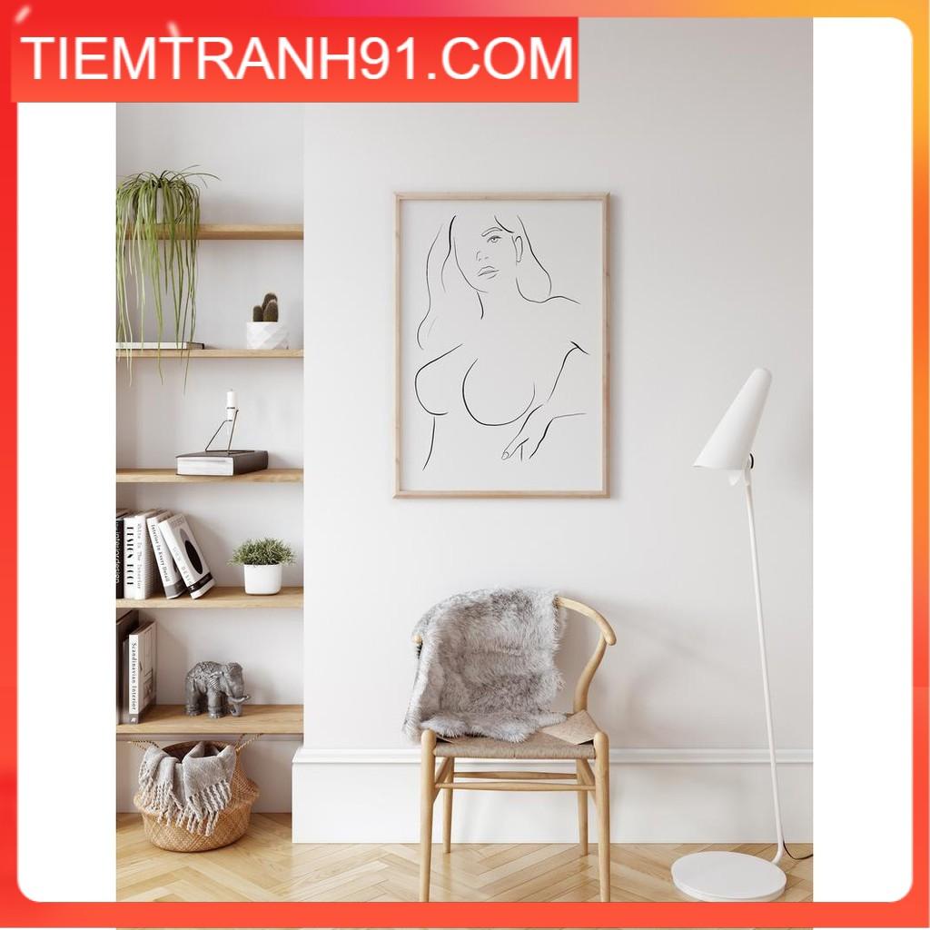 Tranh treo tường | Line art-Female Line Art, Modern Minimalist 104 , tranh canvas giá rẻ