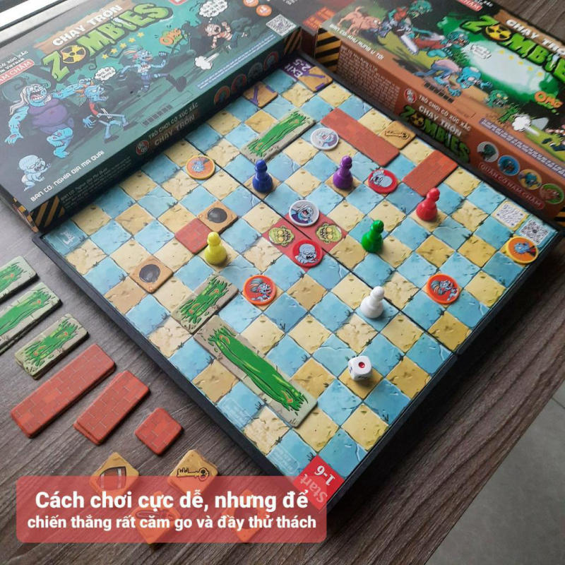 Board Game Nhiều Người Chơi, Đồ Chơi Chơi Cùng Bạn Bè Chạy Trốn Zombies Có Nam Châm