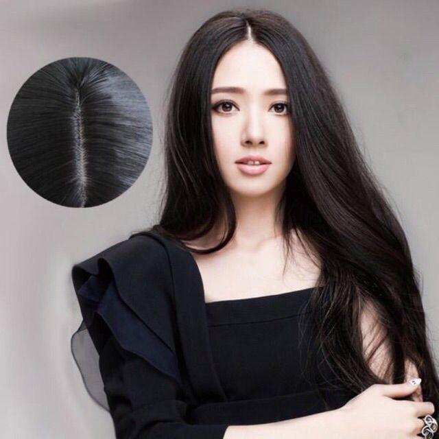 Tóc giả cao cấp ️️ ️️ nguyên đầu thẳng 2 mái kèm ảnh thật