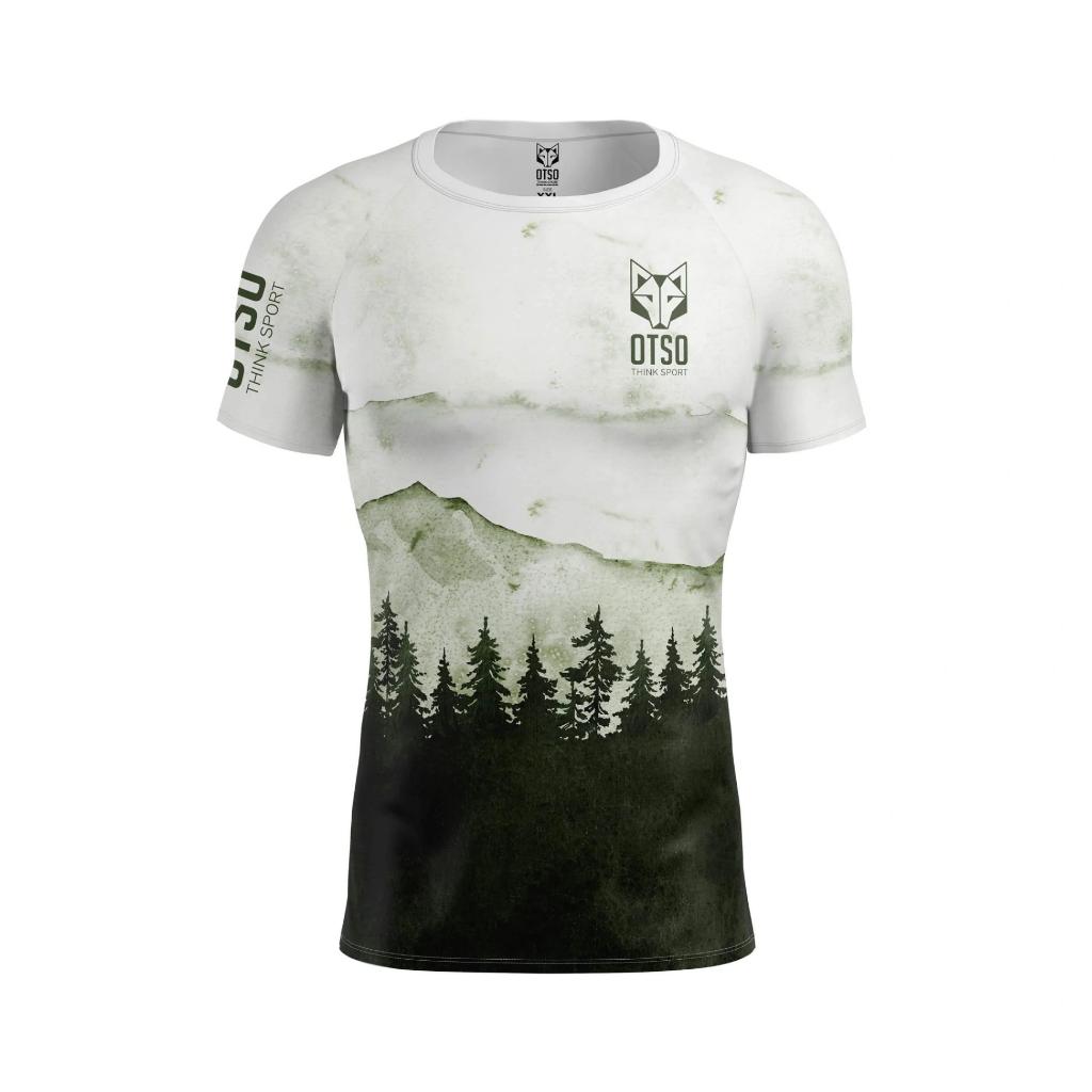 Áo Chạy Bộ T-Shirt Nam OTSO Green Forest