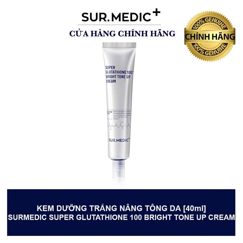 Kem Dưỡng Nâng Tông Trắng Da SURMEDIC Super Glutathione 100 Bright Tone Up Cream 40ml