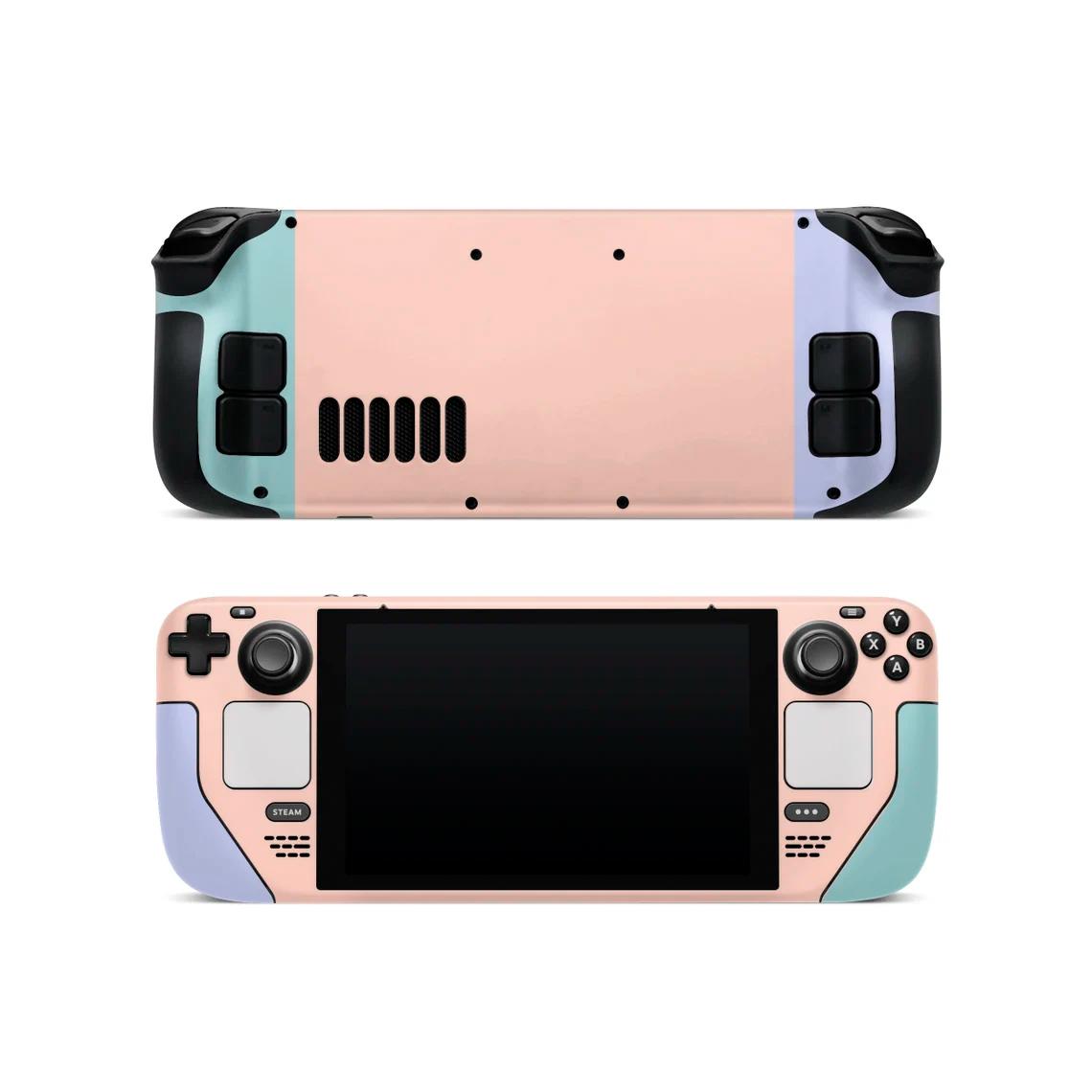 Skin decal dán Steam Deck mẫu phối màu pastel xanh - hồng - tím