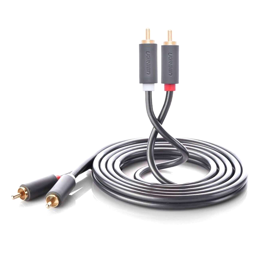 Cáp Audio 2 Đầu RCA Dài Ugreen AV104 10517 (1.5m) - Đen - Hàng Chính Hãng