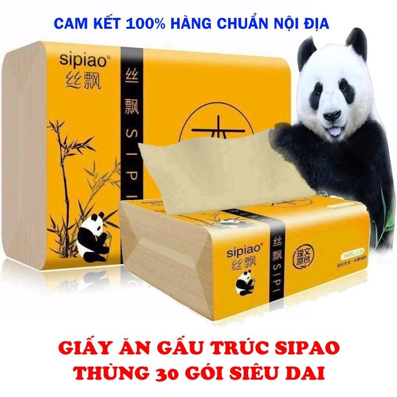 Giấy ăn Gấu Trúc Sipiao (thùng 30 gói) thấm hút tốt, siêu dai - GD005