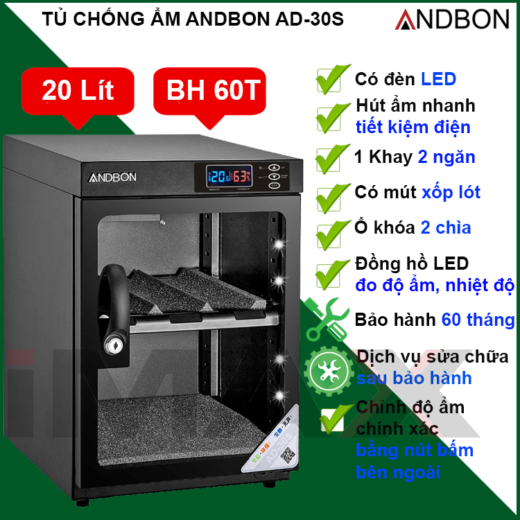 Tủ chống ẩm iMax bán từ 20-50 Lít Andbon, Hàng chính hãng