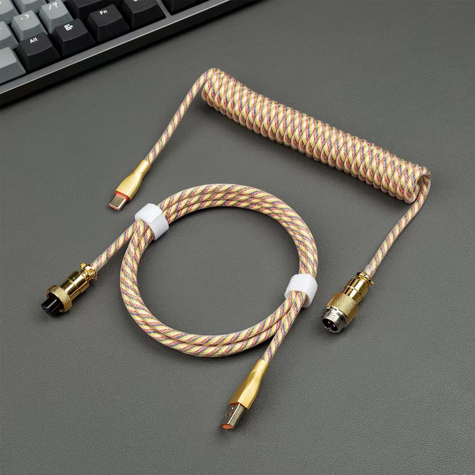 Coil Type C Cable for Mechanical Keyboard Detachable Keyboard Accessories Type C to Type A Cable