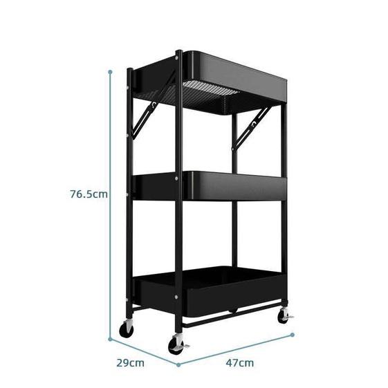 Kệ xe đẩy 3 Tầng bằng sắt GẤP GỌN, kệ đa năng