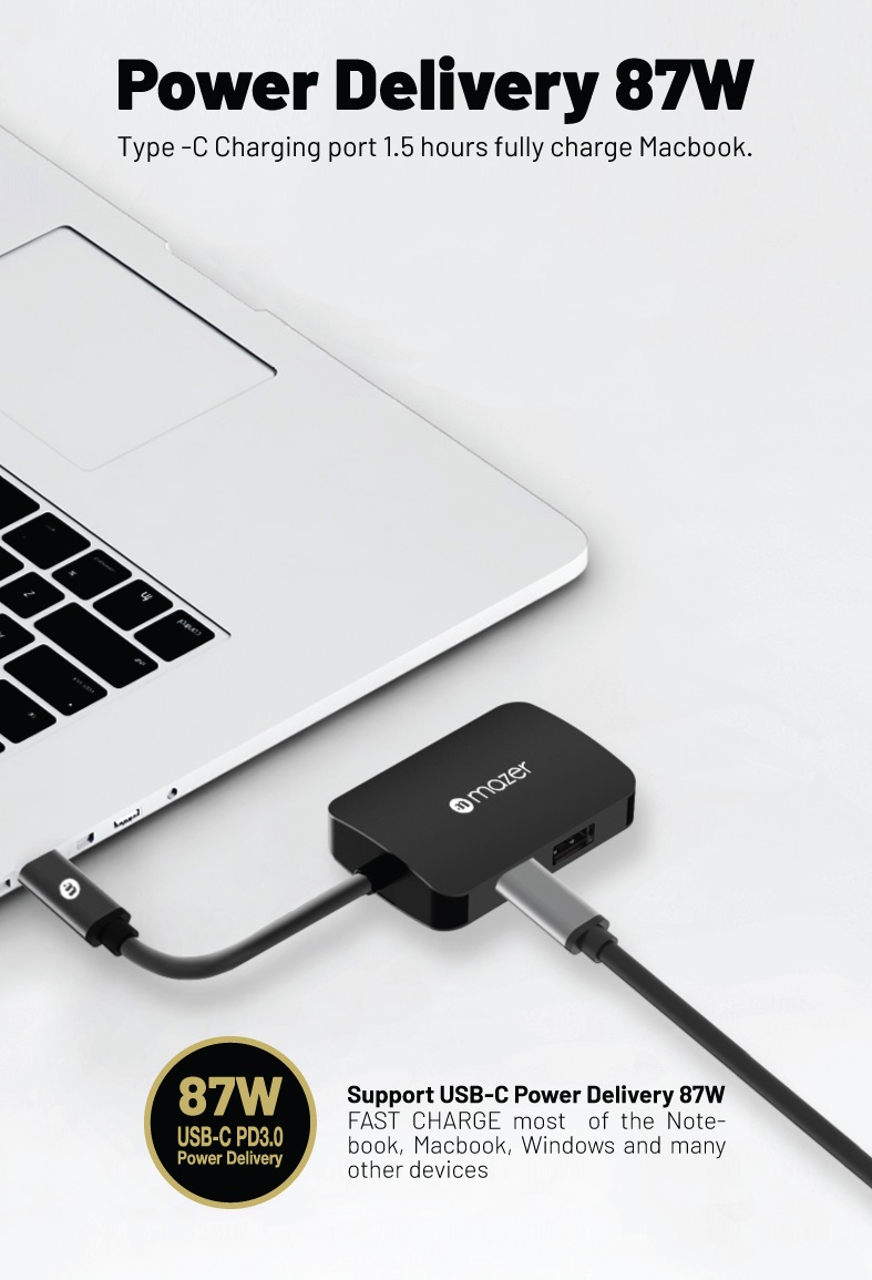 Cổng Chuyển Đổi Mazer USB-C 4-in-1 HUB - hàng chính hãng