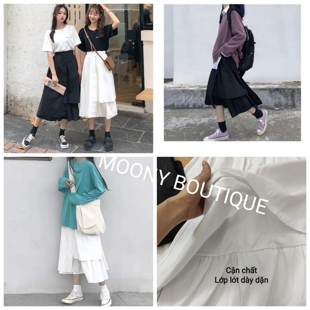 CHÂN VÁY VẠT LỆCH ULZZANG 2 MÀU SIÊU XINH