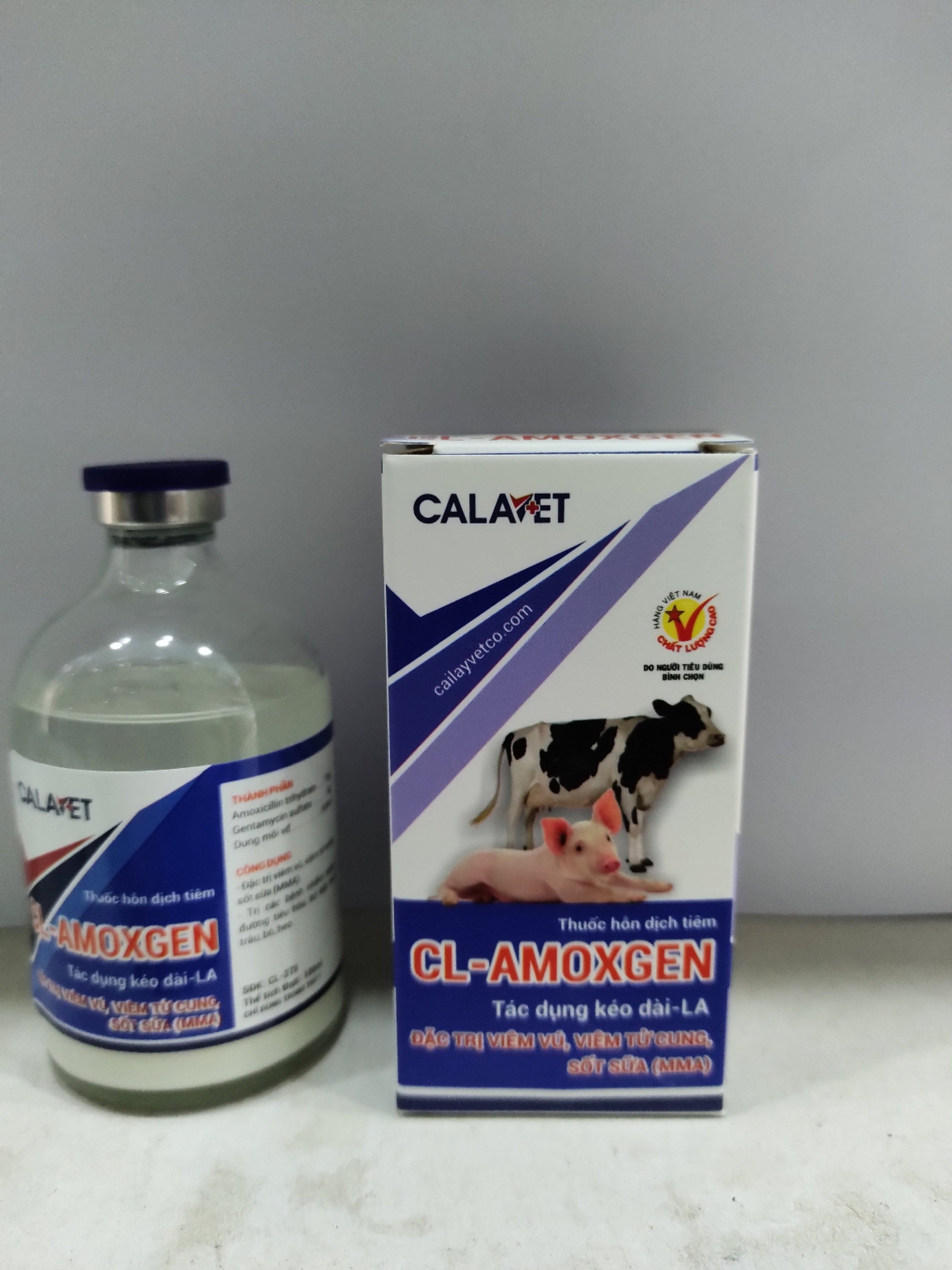Thuốc hỗn dịch tiêm CL-AMOXGEN tác dụng kéo dài-LA đặc trị viêm vú viêm tử cung, sốt sữa