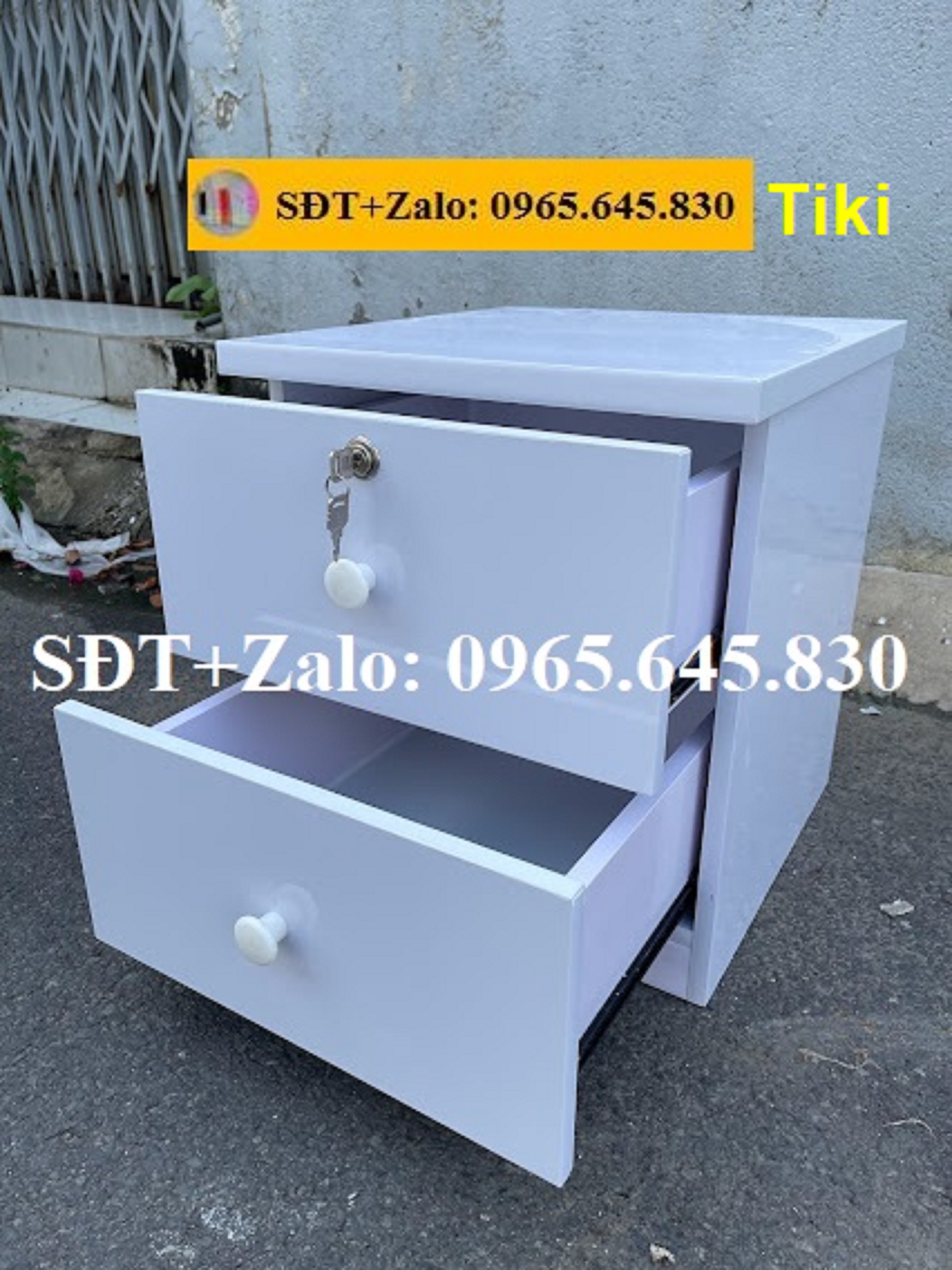 Tủ, Kệ Đầu Giường Nhựa Đài Loan Cao 48cm Ngang 42cm Màu Trắng 904