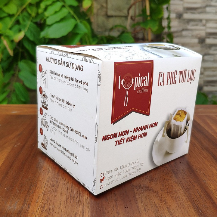 Cà phê túi lọc Typical Coffee vị Ngọt Ngào 100g - Cafe phin giấy 10 túi lọc cà phê x 10g