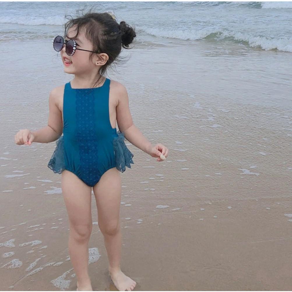 Bộ bơi liền thân công chúa/Bộ bơi đi biển/Bikini đi biển cực xinh cho bé gái