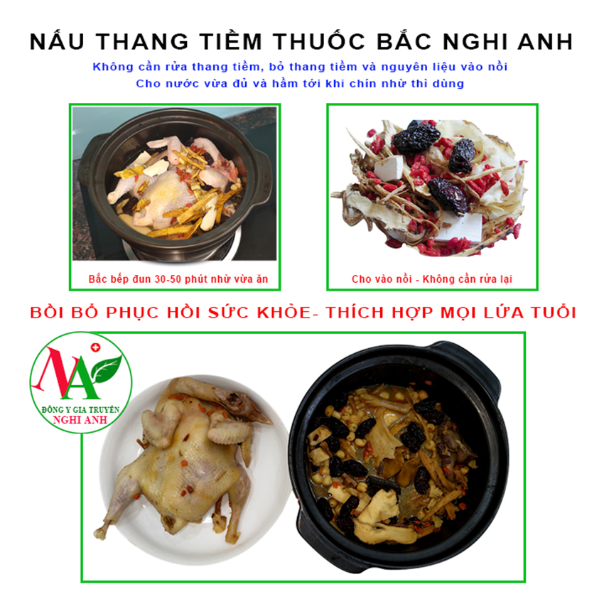 Combo 02 Gói 100g Tiềm Thuốc Bắc - Tốt Cho Sức Khỏe - Sản Phẩm Đông Y Nghi Anh