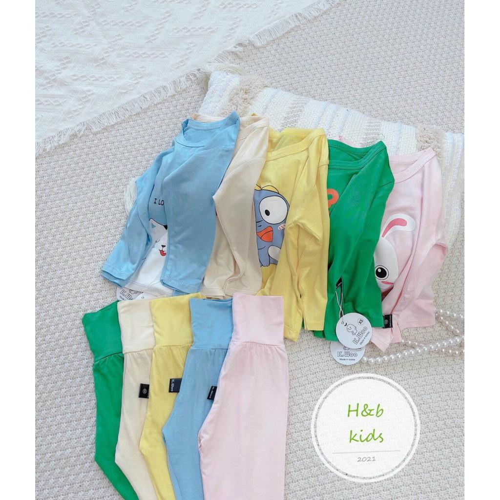 Hàng hót " Bộ thun lạnh in hoạ tiết thú cưng cho bé" Mã A042