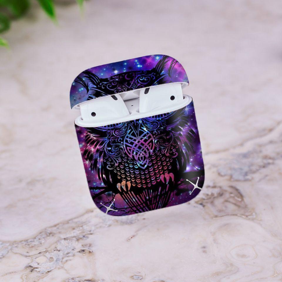 Miếng dán skin cho AirPods in hình cú đa màu - atk376 (AirPods ,1 2, Pro, TWS, i12)