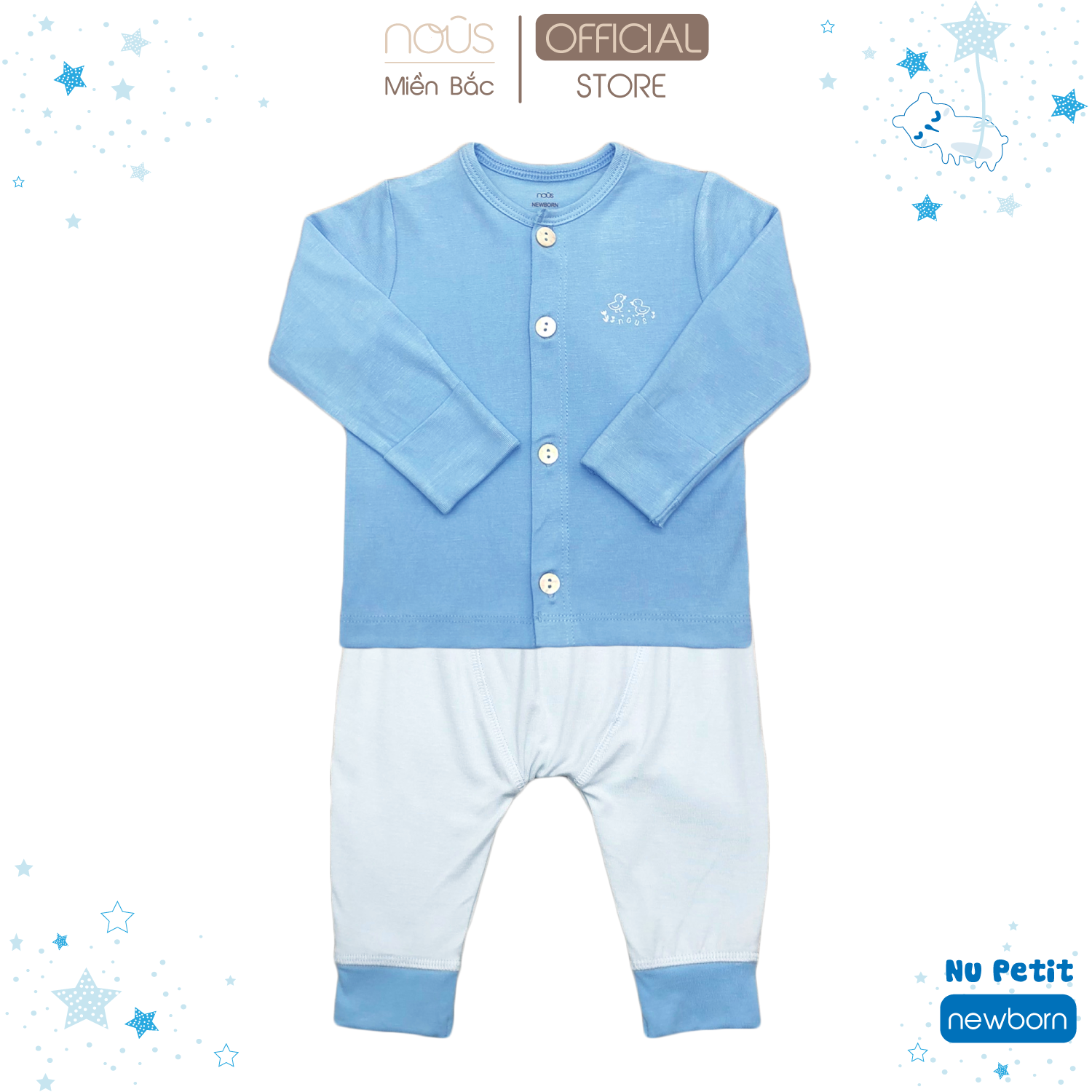 Bộ sơ sinh Nous - Bộ cài thẳng Newborn Nous Petit (3-5.5kg)