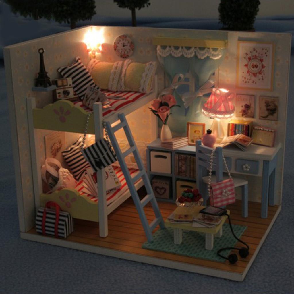 1/24 Dollhouse Miniature DIY House Kit with Furniture Great Artwork Gift #2