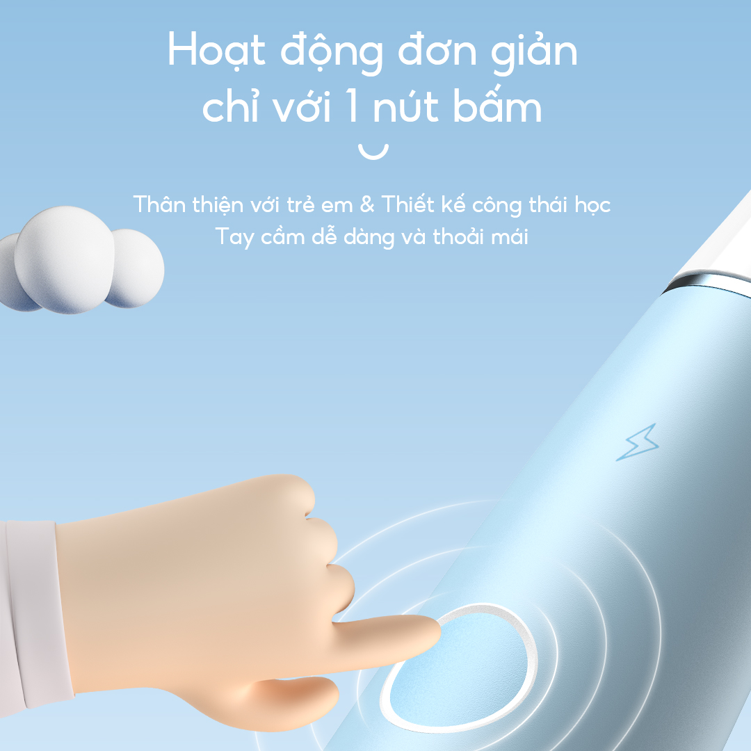 Bàn Chải Đánh Răng Điện Oclean Kids | Siêu Yên Tĩnh | Pin 30 Ngày | Hàng Chính Hãng