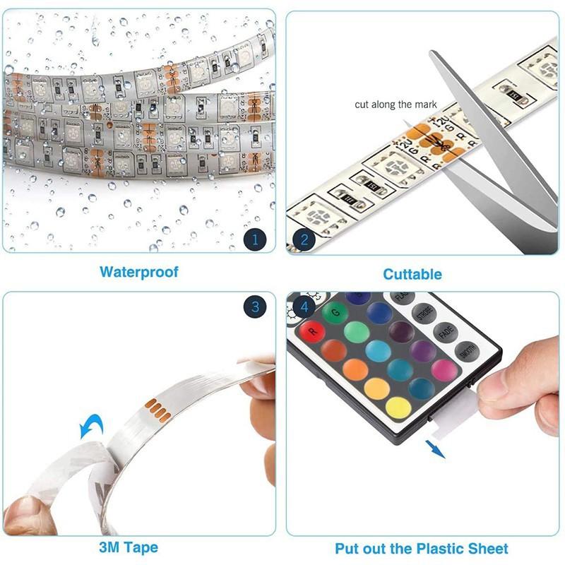 Dây Đèn Led 5m Rgb Smd2835 12v Chống Thấm Nước Dùng Để Trang Trí