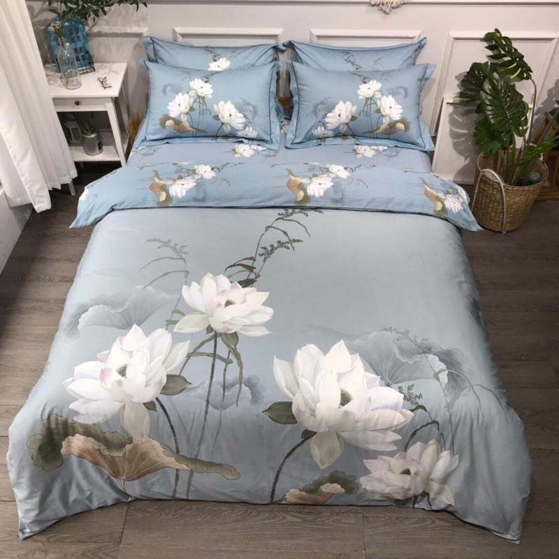 Bộ chăn ga cotton lụa 4 món