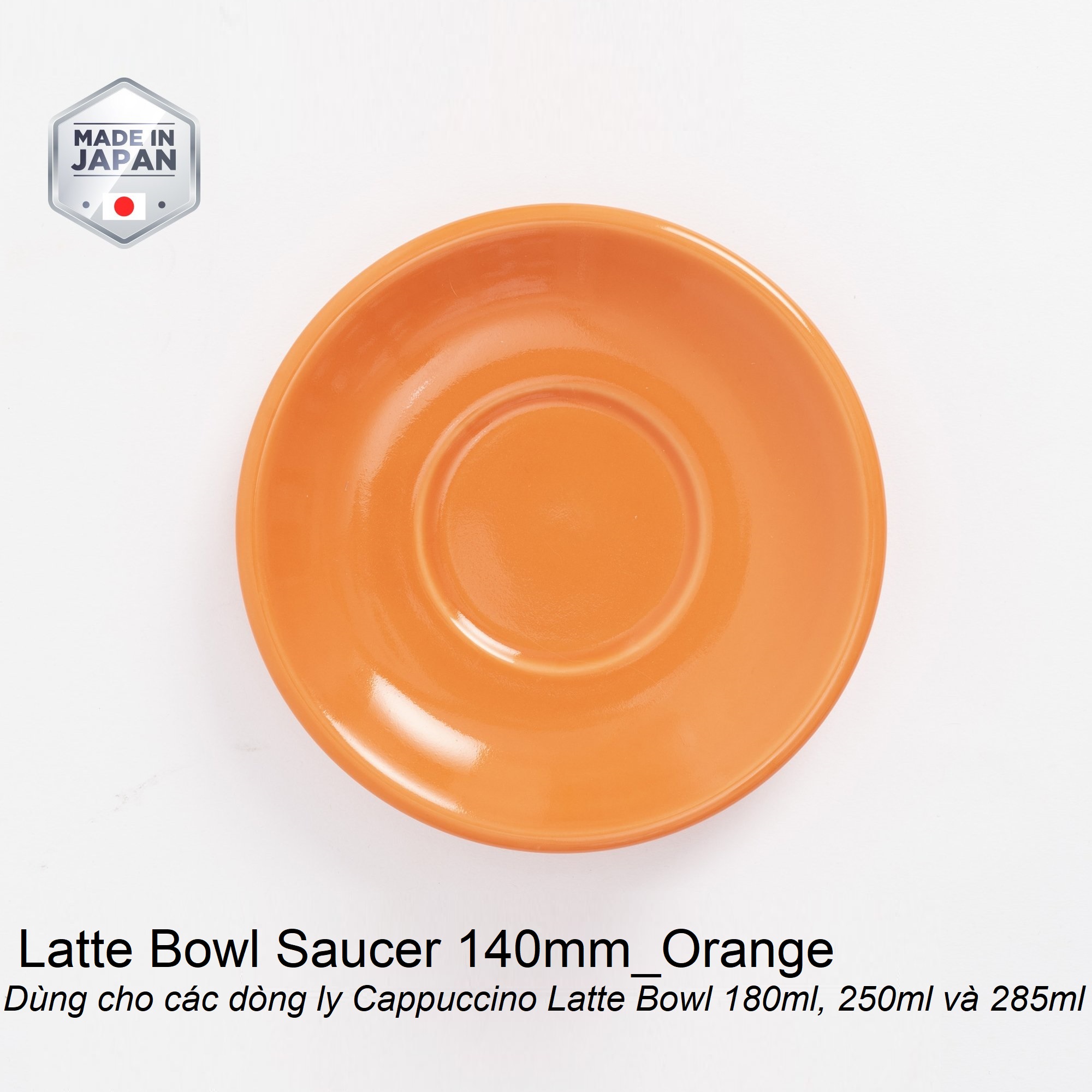 Đĩa sứ Origami Cappuccino Latte Bowl Saucer 140mm