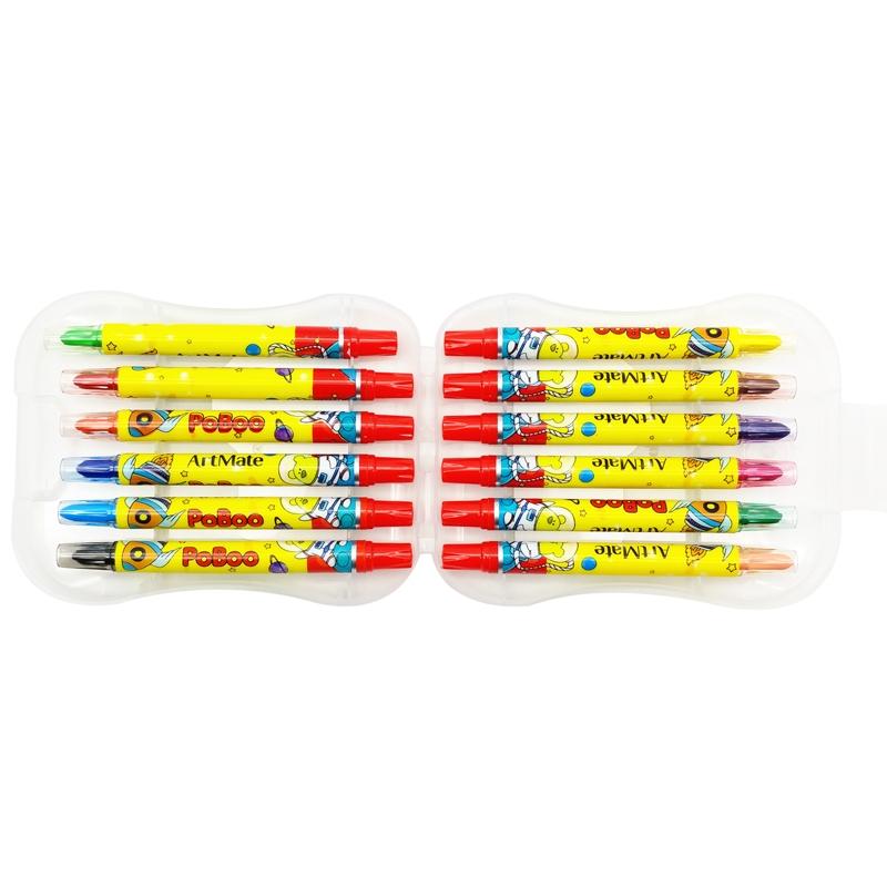 Hộp Bút Sáp Vặn 12 Màu - ArtMate AM-TC301
