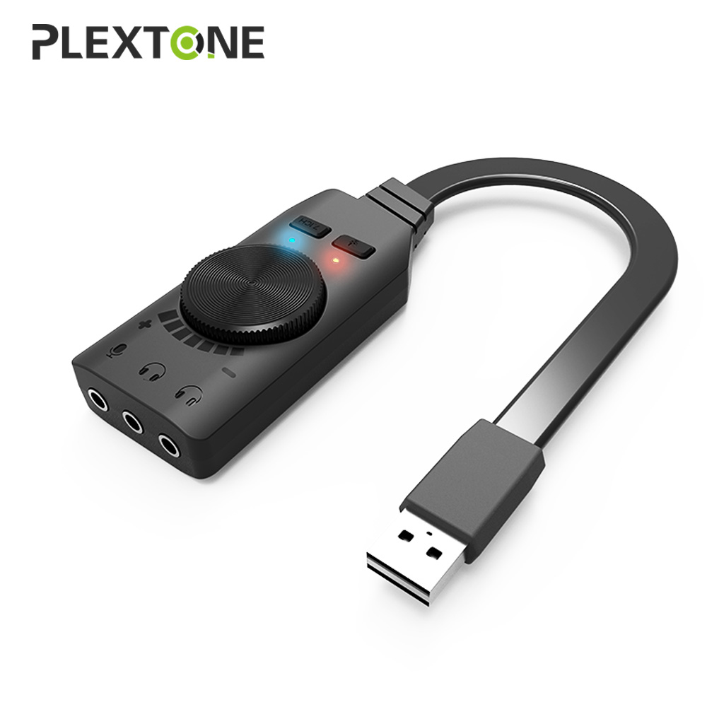 Sound Card PC Plextone GS3 gắn cổng USB không cần cài đặt giải mã âm thanh giả lập 7.1CH 24bit 96KHz, Amplifier kiêm DAC cao cấp chuyên dùng cho Game thủ chơi Game chuyên nghiệp, Audiofile nghe nhạc chất lượng cao. - Hàng Chính Hãng.