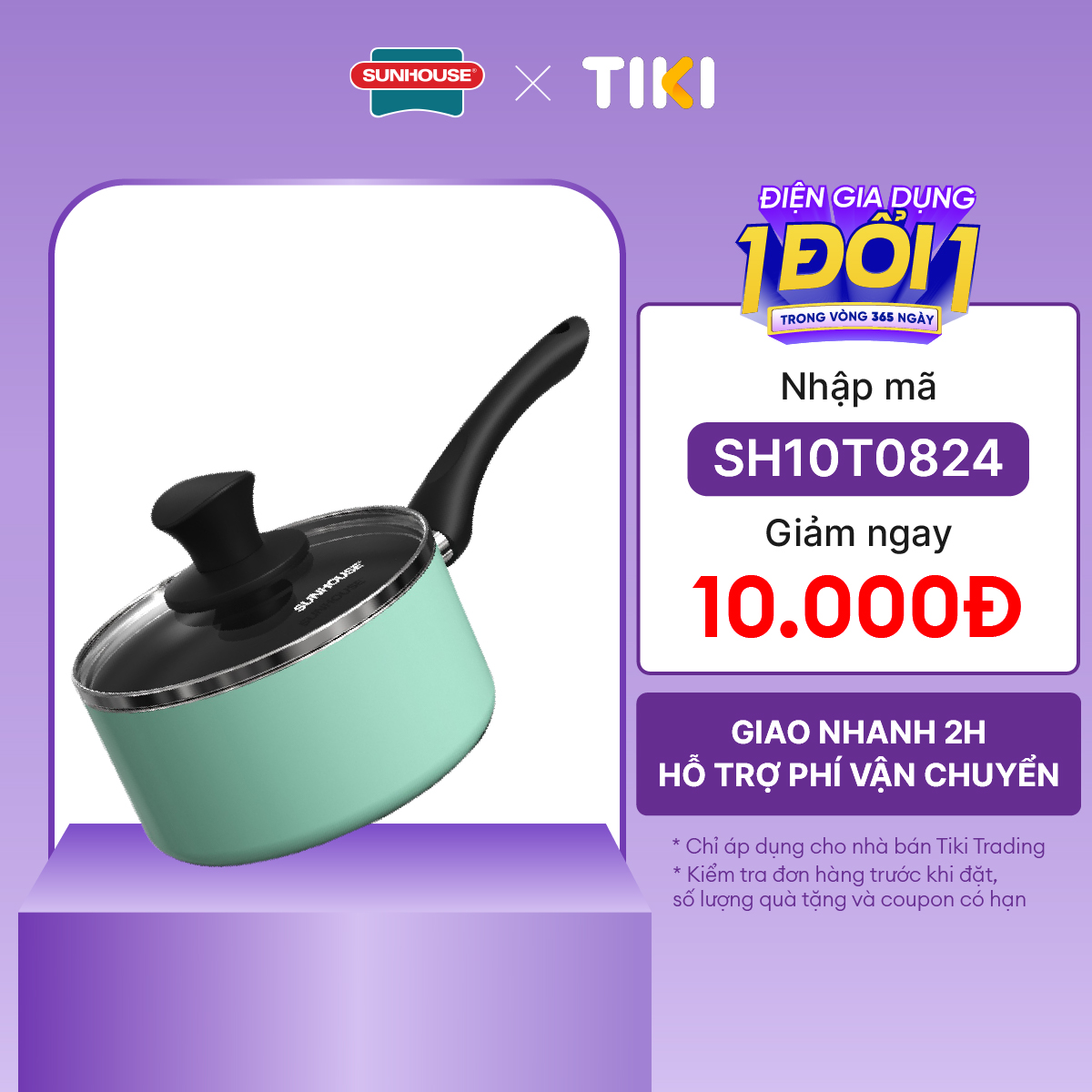 Quánh chống dính đáy từ Sunhouse SHG-MP16M