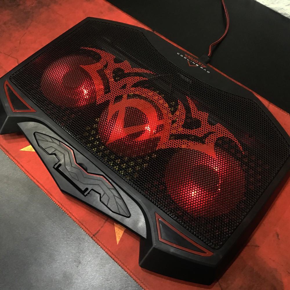 Đế Tản Nhiệt Cho Máy Tính Nuoxi 3 Quạt, Chạy Êm Làm Mát Laptop, Độ Đèn Led Gaming.