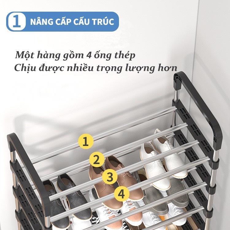 Kệ Để Giày Dép 5 Tầng inox Chống Gỉ Nhỏ Gọn Tiết Kiệm Diện Tích