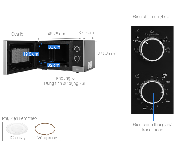 Lò vi sóng Electrolux EMM23KI9EBP 23L - Hàng chính hãng