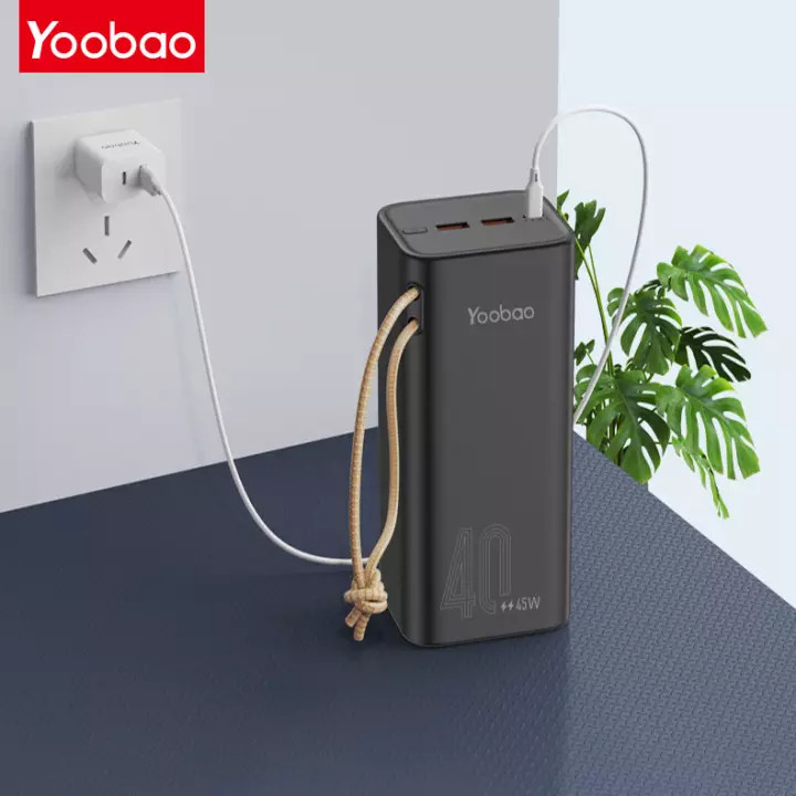 (Hàng chính hãng) Pin sạc dự phòng Yoobao H40, dung lượng 40000mAh, công suất 45W sạc nhanh cho điện thoại , macbook, laptop. Thích hợp cho chuyến du lịch xa, công tác,...