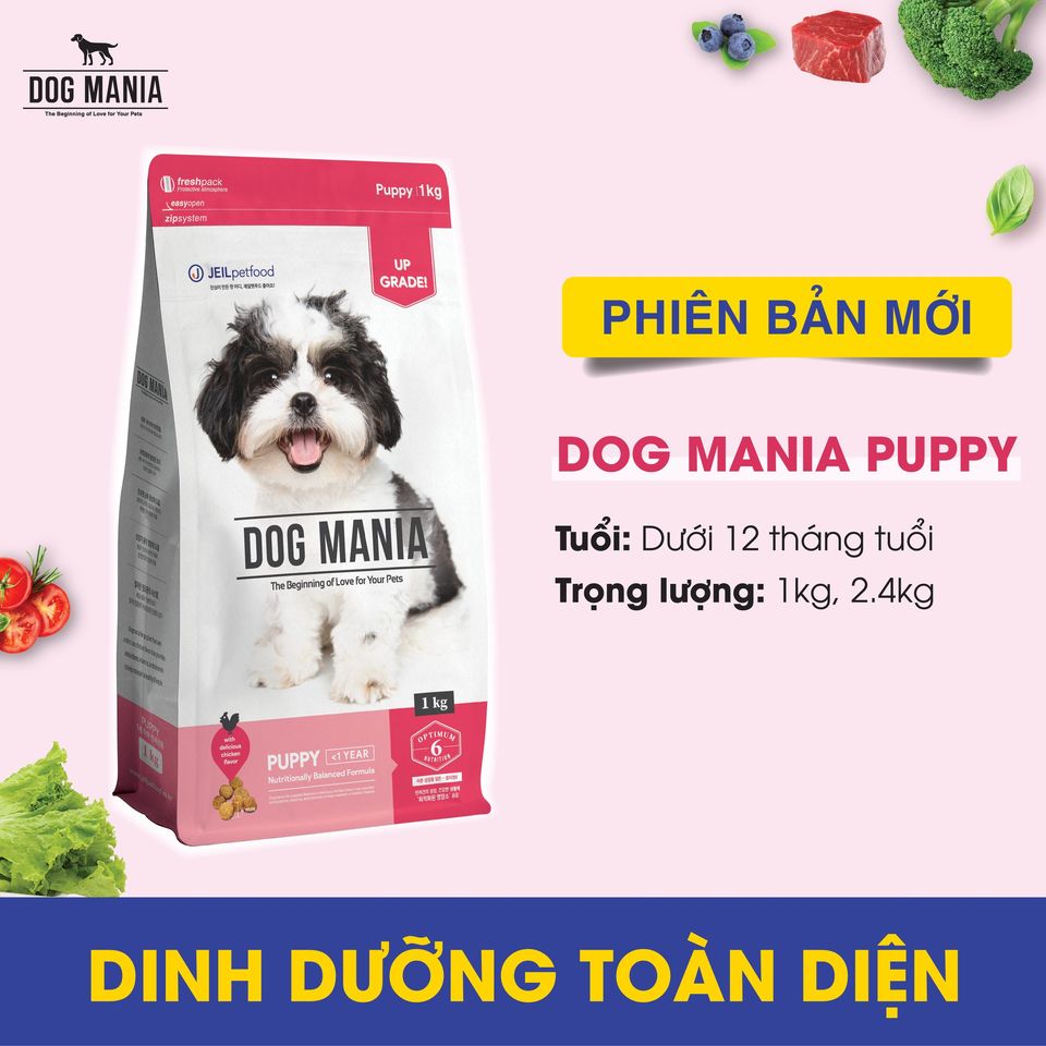 (1KG/2.4KG) Dog Mania - Thức ăn hạt CHO CHÓ NHỎ nhập khẩu HÀN QUỐC