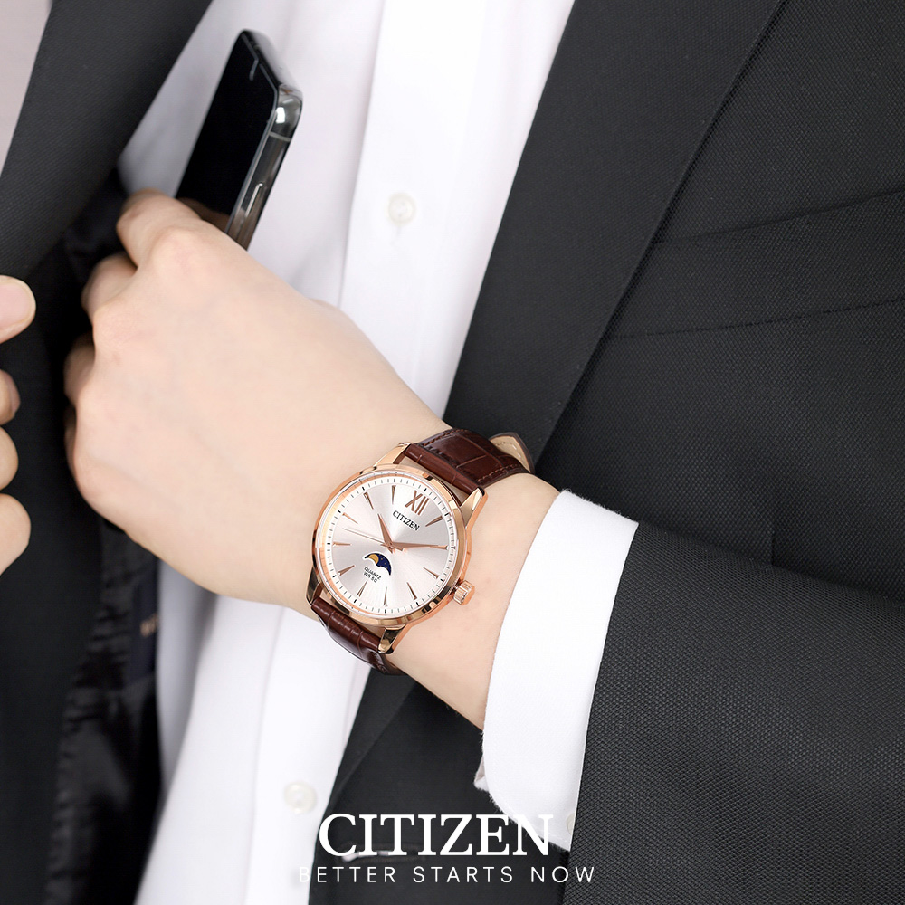 Đồng Hồ Nam Citizen Dây Da AK5003-05A - Mặt Trắng