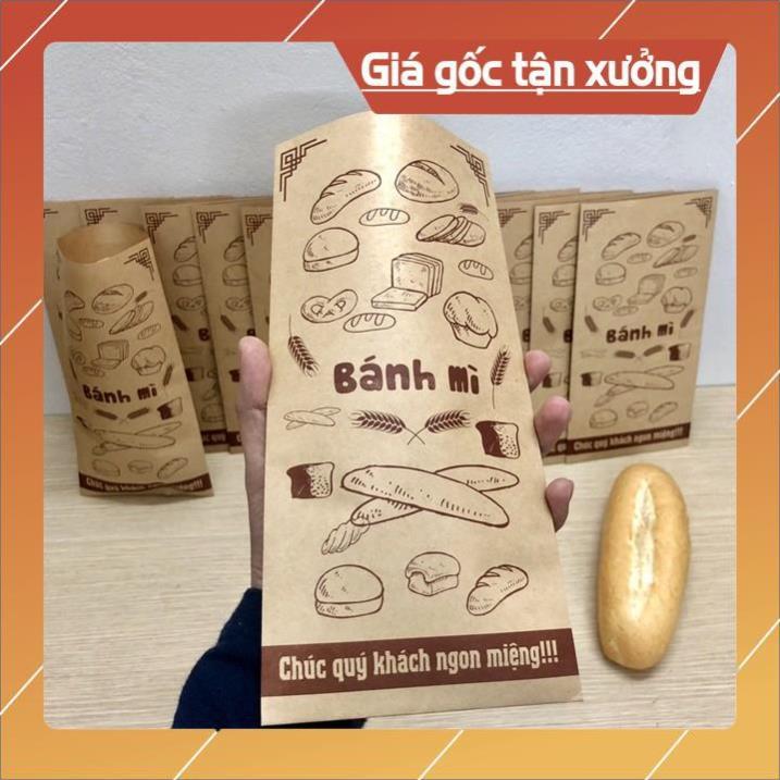 500 Túi đựng bánh mì 13x25cm giấy kraff siêu đẹp + tiêu chuẩn an toàn