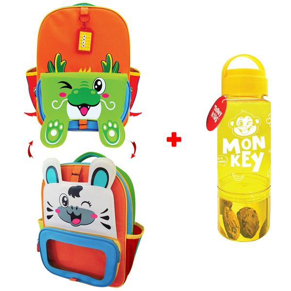 Ba Lô Học Sinh Sáng Tạo Cá Nhân Hóa Kèm Bình Nước Rồng Và Ngựa - ToonyKids TN00423-005