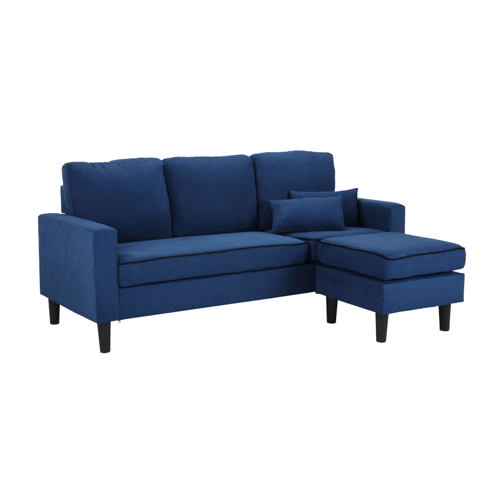 Sofa Góc L LUTHER Màu Xanh Dương Đậm Index Living Mall