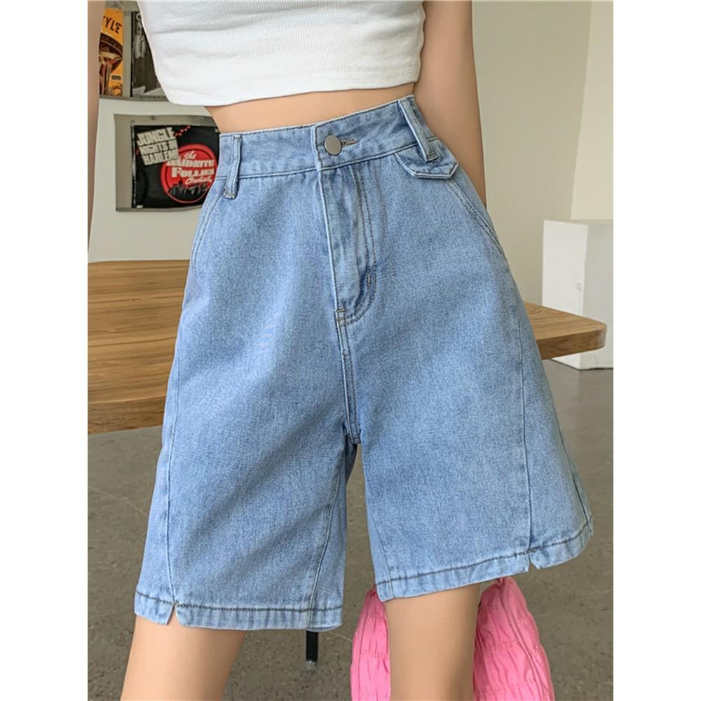 Quần Bò Dáng Ngố , Quần Short Jean Nữ Ống Rộng phong cách ulzzang