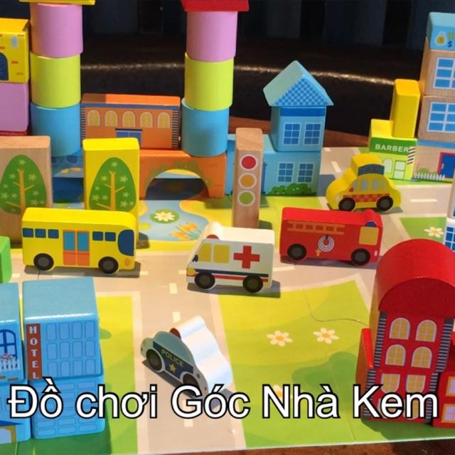 ĐỒ CHƠI GỖ XẾP HÌNH THÀNH PHỐ GIAO THÔNG