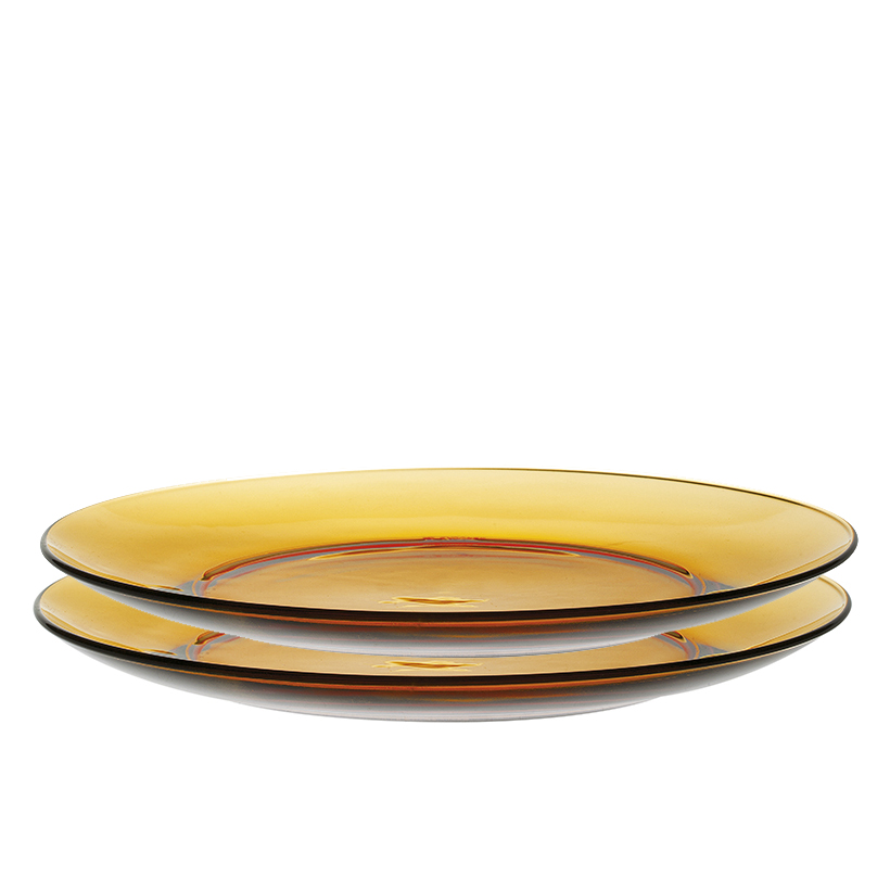 Bộ 2 dĩa D3006F Duralex - Lys Xanh Saphir 23,5cm Thủy tinh cường lực cao cấp Pháp