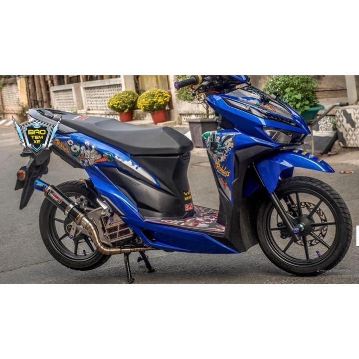Tem rời dán xe vario 150 thỏ dán xe xanh - Bi Decal