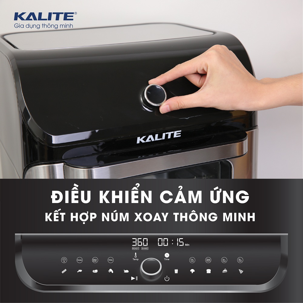 Nồi chiên không dầu Kalite KL 1200, công suất 1800W, dung tích 12L, bảng điều khiển cảm ứng và cơ, hàng chính hãng